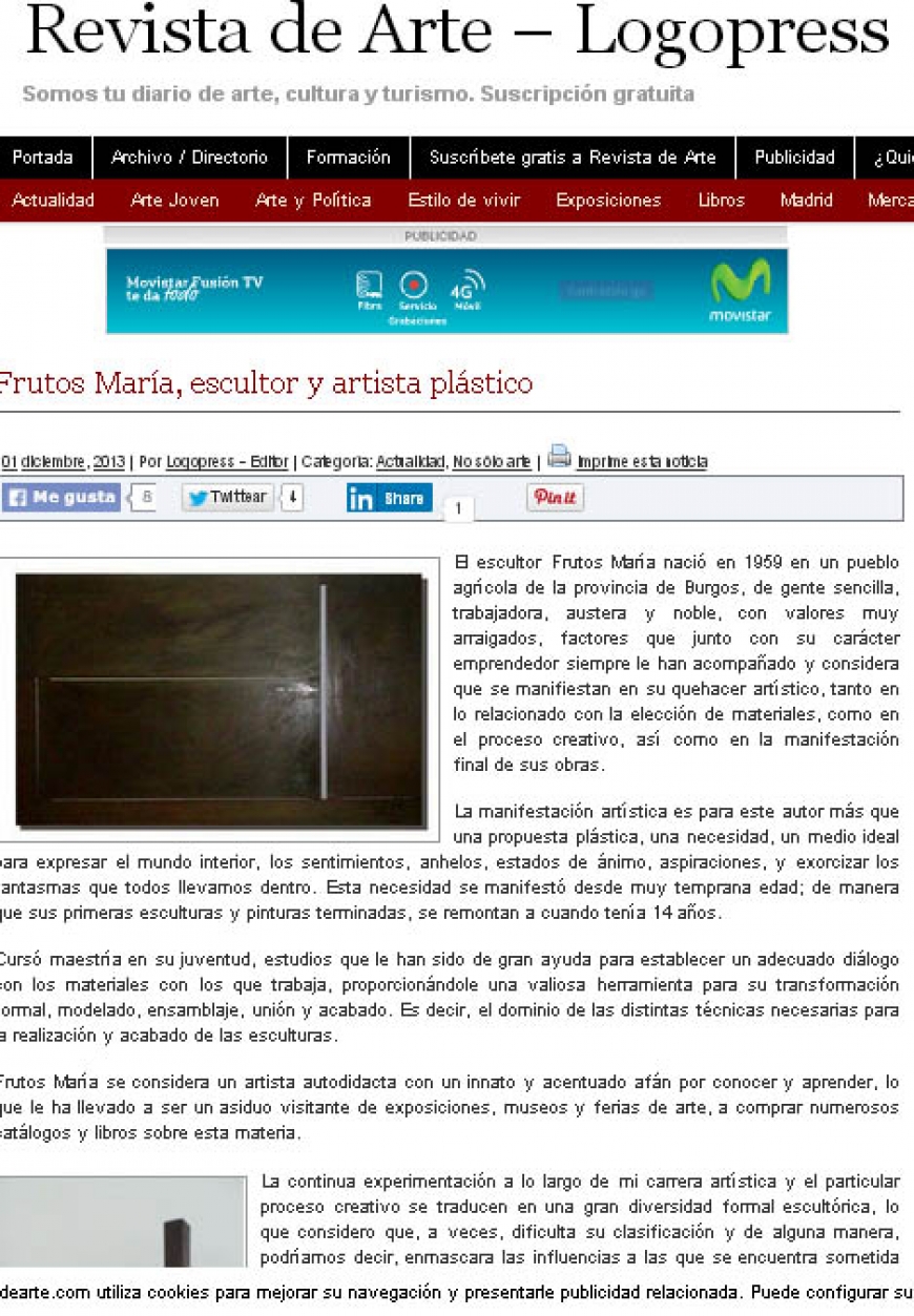 Frutos María, sculpteur et artiste plastique