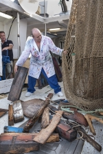 Frutos Maria the initiative of collecting waste such as timber, iron, steel and rope from the coast 