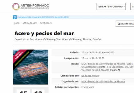 Acero y pecios del mar, Exposición, nov 2019 / ARTEINFORMADO
