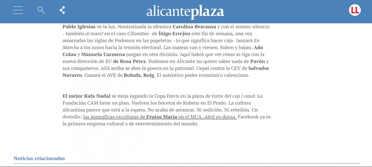 Juan Caros de Manuel/ Alicante place